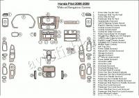Декоративные накладки салона Honda Pilot 2006-2008 полный набор, без навигации система